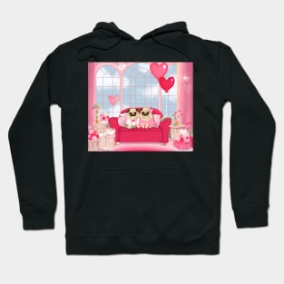 Valentines Pug Hoodie